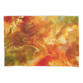 Marmerrood, sinaasappel, gouden, inktdruk kussensloop (Voorkant-Links)