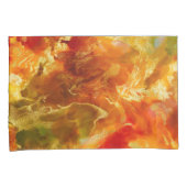 Marmerrood, sinaasappel, gouden, inktdruk kussensloop (Voorkant-Rechts)