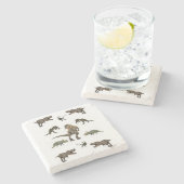 Marmersteen dinosaurus stenen onderzetter (Zijkant)