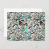 Marmerstructuur met turkooizen aders briefkaart (Voorkant / Achterkant)