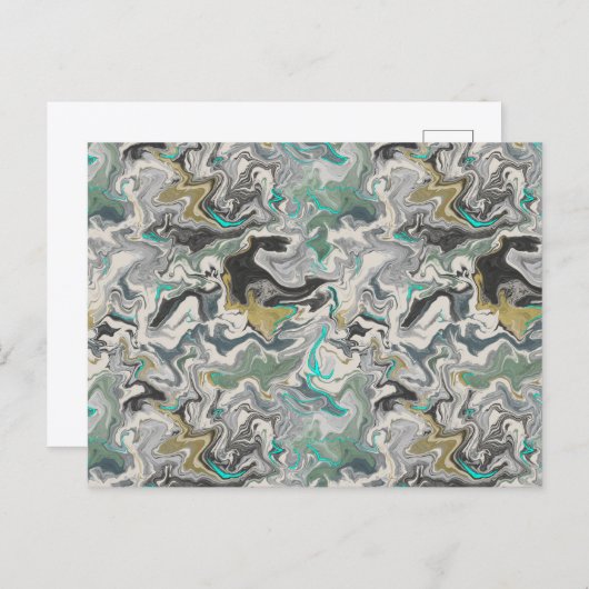 Marmerstructuur met turkooizen aders briefkaart (Voorkant / Achterkant)