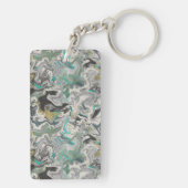Marmerstructuur met turkooizen aders in acryl sleutelhanger (achterkant)