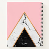 Marmertextuur met gouden lijnen notitieboek (Achterkant)