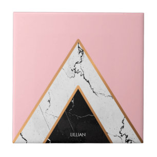 Marmertextuur met gouden lijnen tegeltje