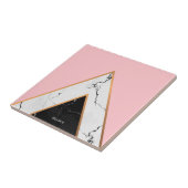 Marmertextuur met gouden lijnen tegeltje (Zijkant)