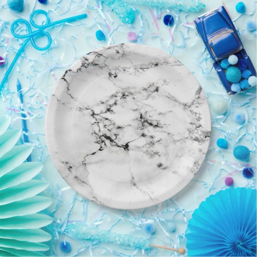 Marmertextuur Papieren Bordje (Feest)