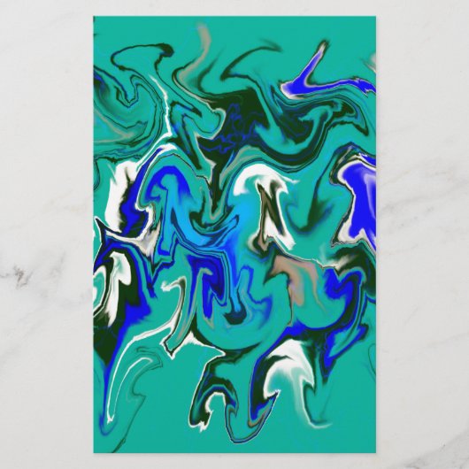 Marmertextuur van Turquoise Briefpapier (Voorkant)