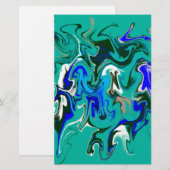 Marmertextuur van Turquoise Briefpapier (Voorkant / Achterkant)