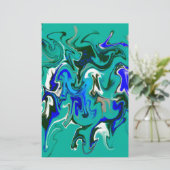 Marmertextuur van Turquoise Briefpapier (Staand voorkant)
