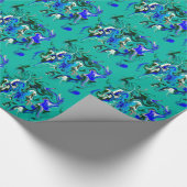 Marmertextuur van Turquoise Cadeaupapier (Hoek)