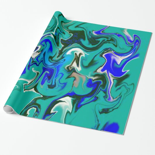 Marmertextuur van Turquoise Cadeaupapier (Uitgerold)