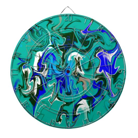 Marmertextuur van Turquoise Dartbord (Voorkant)