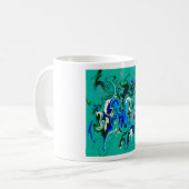 Marmertextuur van Turquoise Koffiemok (Voorkant links)