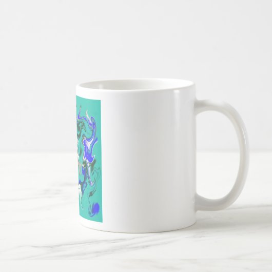 Marmertextuur van Turquoise Koffiemok (Rechts)