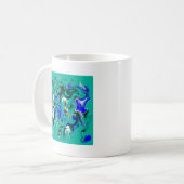 Marmertextuur van Turquoise Koffiemok (Voorkant links)