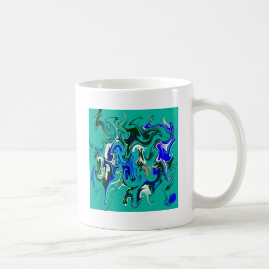 Marmertextuur van Turquoise Koffiemok (Rechts)