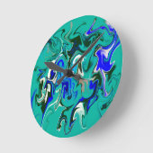 Marmertextuur van Turquoise Ronde Klok (Hoek)
