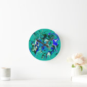 Marmertextuur van Turquoise Ronde Klok (Huis)