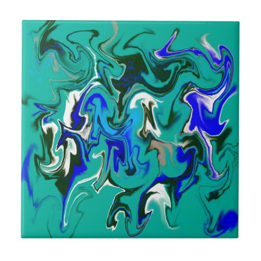 Marmertextuur van Turquoise Tegeltje (Voorkant)
