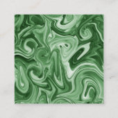 Marmerverf GEPERSONALISEERDE Chic Groen Zwart Wit Vierkante Visitekaartje (Achterkant)