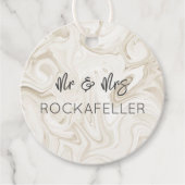 Marmerverf Mr&Mrs NAME Wedding Elegant Wrap Bedankjes Labels (Voorkant)