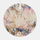 Marmervloeistof Abstract Patroon Glas Ornament (Achterkant)