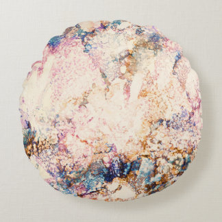 Marmervloeistof Abstract Patroon Rond Kussen