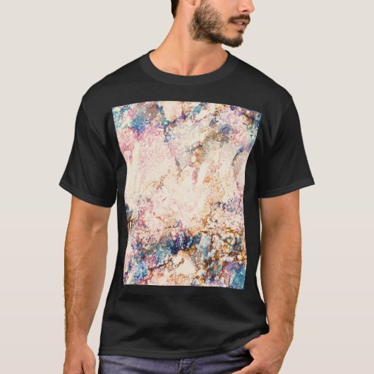Marmervloeistof Abstract Patroon T-shirt (Voorkant)