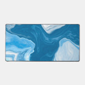 Marmervloeistof Art Blauw en Wit Bureaumat (Voorkant)