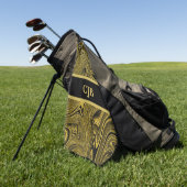 Marmerzwart gouden golfspons golfhanddoek (Groen)