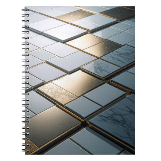 Marmor Gold Fliesen Luxus Geometrie Notitieboek