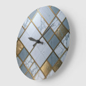 Marmor Gold Raster Luxus Geometrie Grote Klok (Hoek)