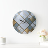 Marmor Gold Raster Luxus Geometrie Grote Klok (Huis)