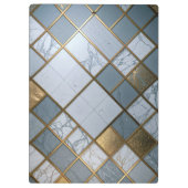 Marmor Gold Raster Luxus Geometrie Klembord (Achterkant)