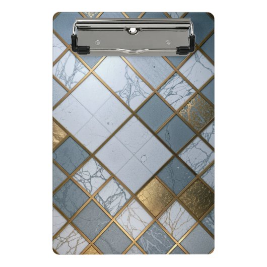 Marmor Gold Raster Luxus Geometrie Mini Klembord (Voorkant)