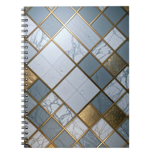 Marmor Gold Raster Luxus Geometrie Notitieboek (Voorkant)