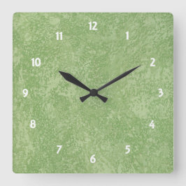 Marmorino Green Faux Finish Square Clock Vierkante Klok