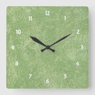 Marmorino Green Faux Finish Square Clock Vierkante Klok