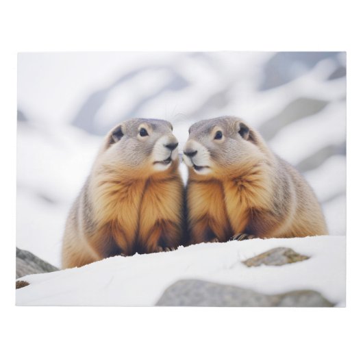 Marmot Animal Natuur Wildlife Affection Caring Notitieblok (Voorkant)