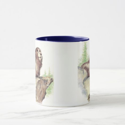 Marmot Animal, Rocks, Natuur, wilde dieren Mok (Midden)