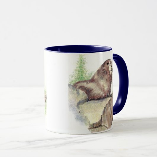 Marmot Animal, Rocks, Natuur, wilde dieren Mok (Voorkant rechts)