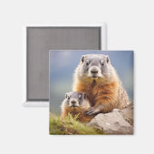 Marmot Animal Wild Beauty Vrijheid Wildernis Liefd Magneet (Voorkant / Achterkant)