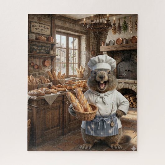 Marmot Baker Puzzel – Schattige Cartoonmarmot in B (Verticaal)
