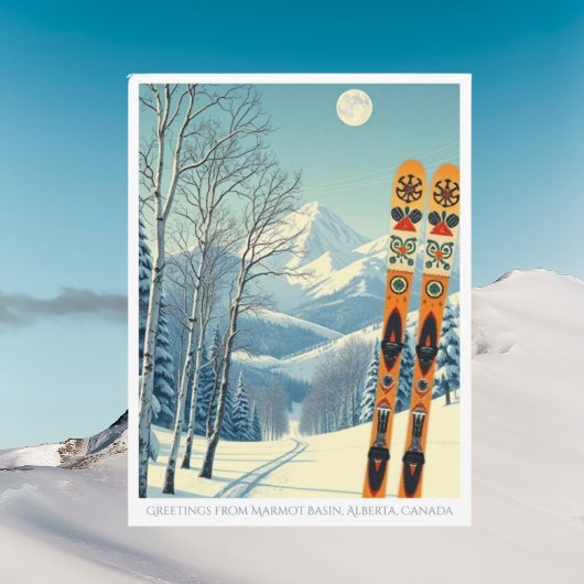 Marmot Basin Alberta Canada skioord Postkaart
