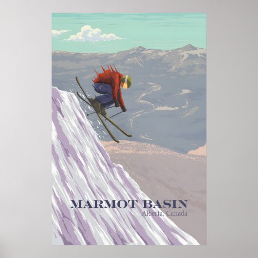 Marmot Basin Ski Resort Reisposter Poster (Voorkant)