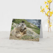 Marmot birthday card kaart (Gele Bloem)