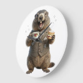 Marmot die thee drinkt grote klok (Hoek)