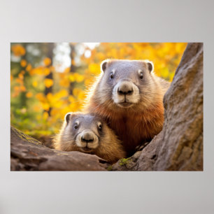 Marmot Dier Wild Beauty Freedom Wilderness Kunst Poster