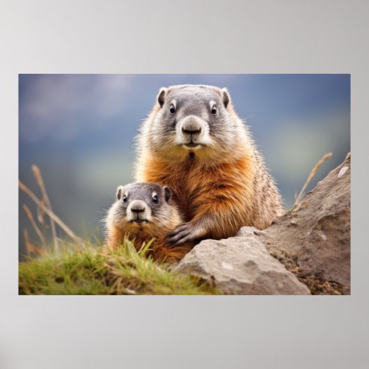 Marmot Dier Wild Beauty Freedom Wilderness Kunst Poster (Voorkant)