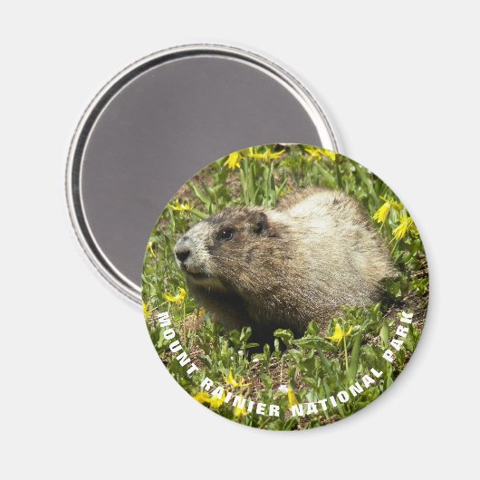 Marmot Foto van het nationale park Rainier Magneet (Voorkant / Achterkant)